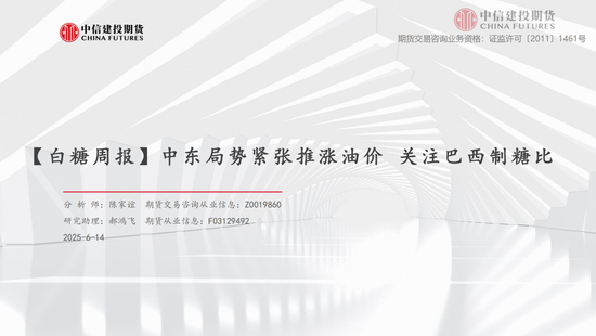 【白糖周报】中东局势紧张推涨油价 关注巴西制糖比(😕)